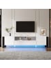 ABRIHOME Moderner TV-Schrank in Hochglanz-Weiß mit LED & Stauraum