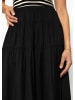 SASSYCLASSY Glänzender Maxi Volantrock in Schwarz