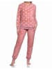 NORMANN langarm Schlafanzug Bündchen Coralfleece Tupfen - 76753 in rosa