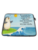 Mr. & Mrs. Panda Notebook Tasche Pinguin Surfer Design mit Spruch in Weiß