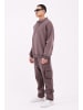 Megaman Jogginganzug Set Jogger Pullover Oversize Fit in Braun