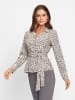 Heine Druckbluse in sand-anthrazit-bedruckt
