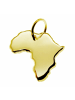 Schmuckador Anhänger der Landkarte Afrika in massiv 585 Gelbgold in gold