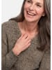 GOLDNER Strickpullover mit V-Ausschnitt in beige