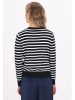 DreiMaster Women Cardigan in navy offwhite stripe