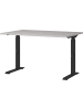 KADIMA DESIGN Schreibtisch verstellbar 68-91cm Ergonomisch C-Fuß Büro in Greige-Schwarz