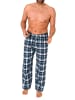 NORMANN Flanell Schlafanzug Pyjama Hose Karo - 76585 in türkis