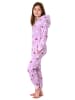 NORMANN Jumpsuit Overall Schlafanzug Pyjama langarm Herz in flieder