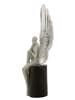 Mauro Ferretti Geflügelte Frau aus silber- und schwarzem Kunstharz, 24 x 8 x 34 cm