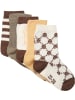 Minymo Kinder Socken "Socks w. Pattern (5-pack)" in Braun