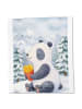Mr. & Mrs. Panda Tote Bag Panda Winter Pommes Design ohne Spruch in Weiß