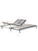 Beliani 2er-Set Manuell Verstellbarer Lattenrost COMFORT in Silber/Heller Holzfarbton