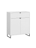 Feldmann-Wohnen Highboard Caseres weiß | schwarz 80 / 38 / 96cm