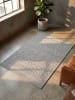 KADIMA DESIGN Flachgewebe-Teppich Ethno Streifen Boho Pflegeleicht in Silber