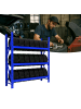relaxdays Reifenregal in Blau - (B)120 x (H)180 x (T)50 cm