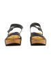 Divine Factory Noga Ety Edge Leder-Sandalen mit Keilabsatz Schwarz