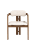 Angel Cerdá Stuhl 4194 in Off-white/Walnuss – (B)57 x (H)75 x (T)51 cm