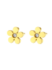 Hey Happiness Vergold. Ohrstecker Blume mit Zirkonia Edelstahl in Gold - (L) 0,7 cm