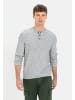 Camel Active Strickpullover mit Henley-Kragen in Grau-Blau