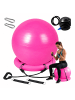 relaxdays Gymnastikball Set in Rosa - Ø 65 cm