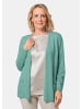 GOLDNER Kurzgröße:  Cardigan in langer offener Form in aqua