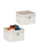 relaxdays 2 x Aufbewahrungskorb in Weiß - (B)31 x (H)20 x (T)31 cm