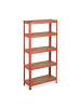relaxdays Schwerlastregal in Rot - (B)75 x (H)151 x (T)30 cm