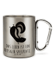 Mr. & Mrs. Panda Kaffeebecher Stinktier Handstand mit Spruch in Silber