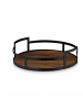 relaxdays Tablett in Braun/ Schwarz - (H)8,5 x (D)30,5 cm