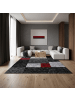 KADIMA DESIGN Teppich Kurzflor Karo Design Polypropylen Wohnzimmer in Rot