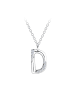 Alexander York Kette mit Buchstabenanhänger D in 925 Sterling Silber, 2-tlg. in silber