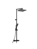 Franz Joseph Schütte TRENTO Überkopfbrause-Set, Schwarz matt, mit Thermostatarmatur