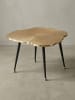 KADIMA DESIGN Moderner Couchtisch - Schwarz/Gold, Baumscheiben-Look aus Aluminium