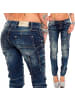 Cipo & Baxx Damen Slim Fit Jeans Stonewashed in Blue