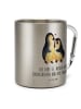 Mr. & Mrs. Panda Teetasse Pinguine Einschlafen mit Spruch in Silber