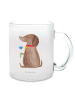 Mr. & Mrs. Panda Trinkglas Hund Blume ohne Spruch in Transparent
