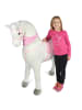 Pink Papaya XXL Stehpferd für Kinder " Luna 125 cm " in Weiss mit weißer Mähne
