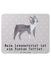 Mr. & Mrs. Panda Mauspad Boston Terrier Lebensretter mit Spruch in Grau Pastell