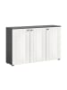 xonox.home Sideboard (B/H/T): 138x86x37 in weiß Hochglanz und anthrazit