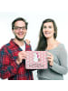 Mr. & Mrs. Panda Mauspad Einhorn Koffer mit Spruch in Rot Pastell