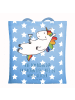 Mr. & Mrs. Panda tote bag Einhorn Blümchentail mit Spruch in Sky Blue