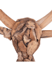 Beliani Wandfigur BULL HEAD in Braun - (W) 28 x (H) 34 x (L) 7 cm Vertikal