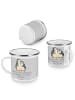 Mr. & Mrs. Panda Camping Emaille Tasse 40. Hochzeitstag Rubinhoc... in Heather Grey