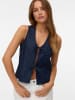 Vero Moda VMHALANA SS BOW DENIM VEST TOP in Dark Blue Denim
