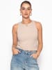 SASSYCLASSY Doppellagiges, geripptes Tank Top in Beige
