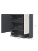 Kleankin Spiegelschrank-55L x 17B x 55H cm-Grau