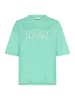 Kaffe T-Shirt kurzarm KAharries Oversize fit in Pool Blue W. Chalk Embroidery