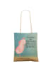 Mr. & Mrs. Panda Schultertasche Axolotl Tanzen Design mit Spruch in Weiß
