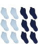 Yalion 12er Pack rutschfeste Socken, Wildlederoptik, blau/marineblau