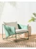 Beliani Gartenstuhl PONTE in Grün/Beige - (W) 89 x (H) 88 x (L) 94 cm